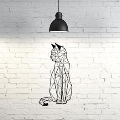 Cat Wall Sculpture 2D 3D Printer Model