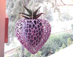 Strawberry Heart Hanging Planter Pot 3D Printer Model