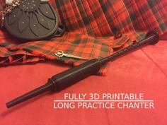 Long Practice Chanter (fully Printable) For Highland Bagpipe 3D Printer Model