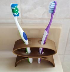 Double Toothbrush Holder 3D Printer Model