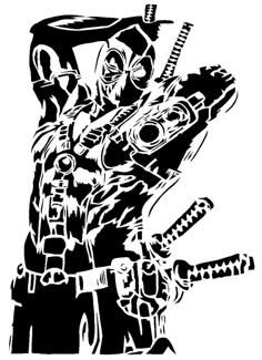 Deadpool Stencil 26 3D Printer Model