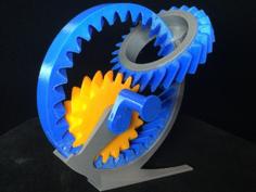 Helical Gear Kinetic Object 3D Printer Model