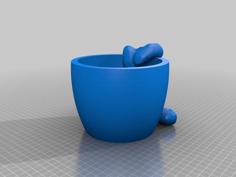 Smoothed Easter Bunny With Bowl/pot 3D Printer Model