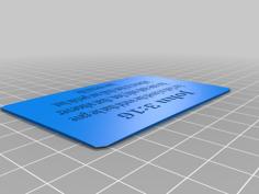 John 3:16 Card 3D Printer Model