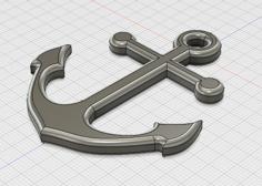 Anchor Necklace Pendant 3D Printer Model