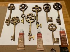 Steampunk Gear Keys 3D Printer Model