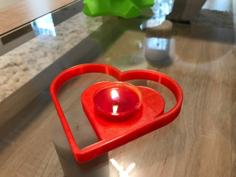 Valentine Heart Tealight Candle Holder 3D Printer Model