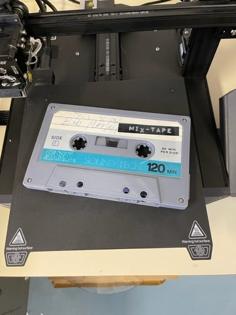 Oversized Retro Cassette Tape 3D Printer Model