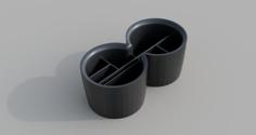 Tesla Model S Cupholder Organizer 3D Printer Model