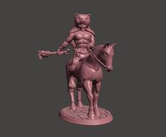 28mm Wendol Cavalry On Horseback With Bear Club 3D Printer Model