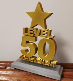 Level 50 Achievement Trophy 3D Printer Model