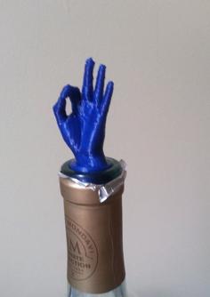 Hand “OK” Wine Stopper 3D Printer Model