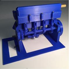 Working 4 Cylinder Air Engine Model 3D Printer Model