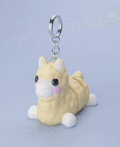 Flexi Alpaca Keychain 3D Printer Model