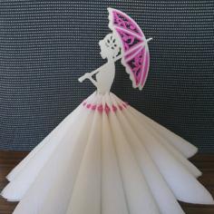 Lady With The Umbrella. 3D Quilling Napkin Holder. 3D Printer Model