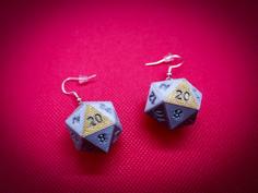 D20 Dice – Dungeons And Dragons Earrings 3D Printer Model