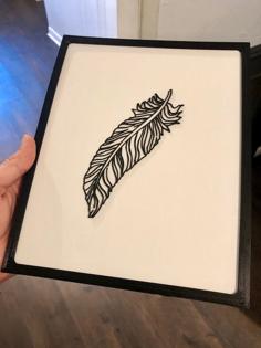 Feather 2D Art W/Frame 3D Printer Model