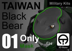 Taiwan Black_bear Military [Only MASK] 3D Printer Model