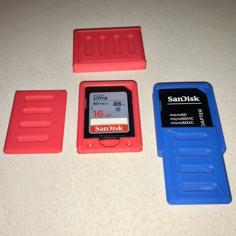 SD Card Single Case Holder 3D Printer Model