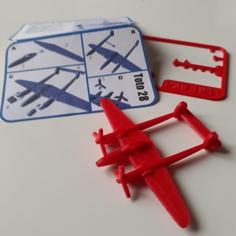 FAMOUS PLANES – P38 Lightning Kit Card 3D Printer Model