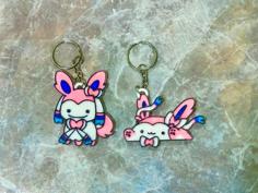 Cute Sylveon Chibi Pokemon Fridge Magnet/Keychain 3D Printer Model