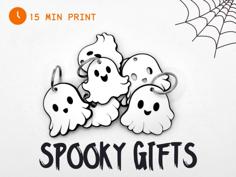 Halloween Ghost Keychain Keyring – 3 Ghost Characters 3D Printer Model