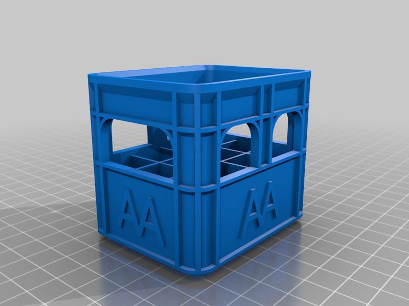 Aaa Beer Crate Battery Holder + Stackable 3d Printer Model Free 