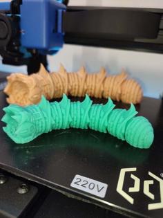 Articulated Armored Sandworm 3D Printer Model