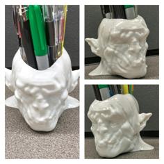 Azog The Defiler White Orc Pen Holder Plant Pot From Lord Of The Rings 3D Printer Model