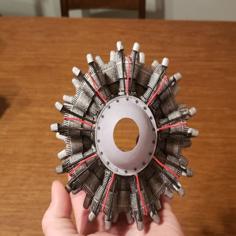 9 Or 18 Cylinder Dummy Radial 3D Printer Model