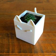 Cat Plant Pot 3D Printer Model