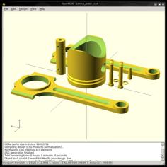 Piston And Rod With Bolts, Nuts, And Pins Included 3D Printer Model