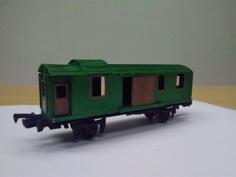 H0 Scale Old Time Baggage Train Car 3D Printer Model