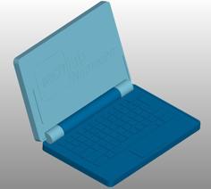 Tiny Notebook / Laptop Key Ring 3D Printer Model