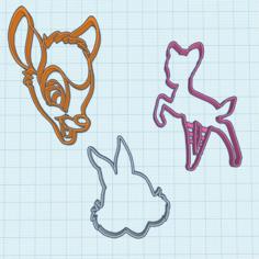 Bambi Cookie Cutter Set 3D Printer Model