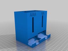 Battery Dispenser Dual : AAA & AA – Slightly Higher AAA Shelf 3D Printer Model