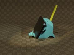 Dolphin Phone Stand And Pencil Holder 3D Printer Model