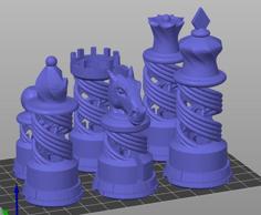 Spiral Chess Set Test Piece Clone 3D Printer Model