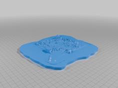 Zelda Breath Of The Wild Map Of Hyrule 3D Printer Model