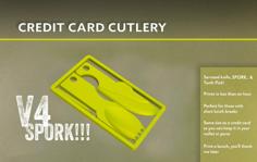 Credit Card Cutlery 3D Printer Model