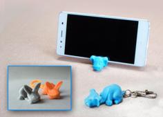 Keychain / Smartphone Stand (Dog And Bunny) 3D Printer Model