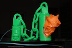 Dog Waste Bag Holder Kit With Chain 3D Printer Model