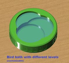 Bird Bath With Different Levels (customizable) 3D Printer Model