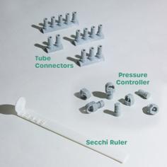 Spirulina Cultivation Tools – Tube Connector + Secchi Ruler 3D Printer Model