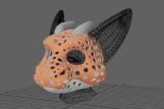 Fursuit- Or Puppet-head Base – Version 78 – Angel Dragon 3D Printer Model