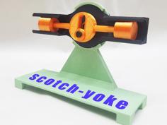 Fully 3D Printable Scotch Yoke Mechanism – Rotary Into Linear Motion 3D Printer Model