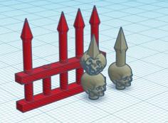 Chaos Deko: Fence With Skulls 3D Printer Model