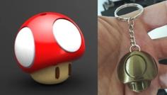 Mushroom Mario Keychain 3D Printer Model