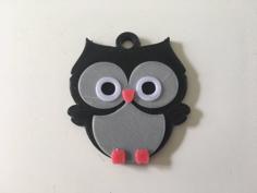 Multi-Coloured Owl Key Tag 3D Printer Model