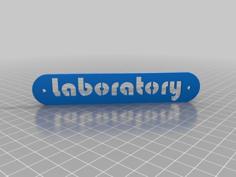 Laboratory Sign Plate 3D Printer Model